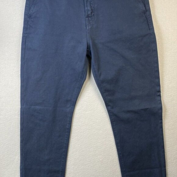 7 For All Mankind Chino Pant Mens 33 Navy Blue  AT1902226 33x30 Stretch Straight - Picture 1 of 14